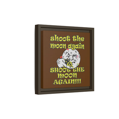 shoot the moon again - framed canvas art (brown)