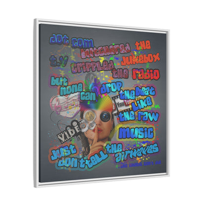 drop the beat - framed canvas art (grey-light grey)