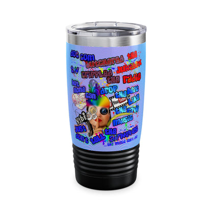 drop the beat - Ringneck Tumbler, 20oz  (light blue-purple wave)