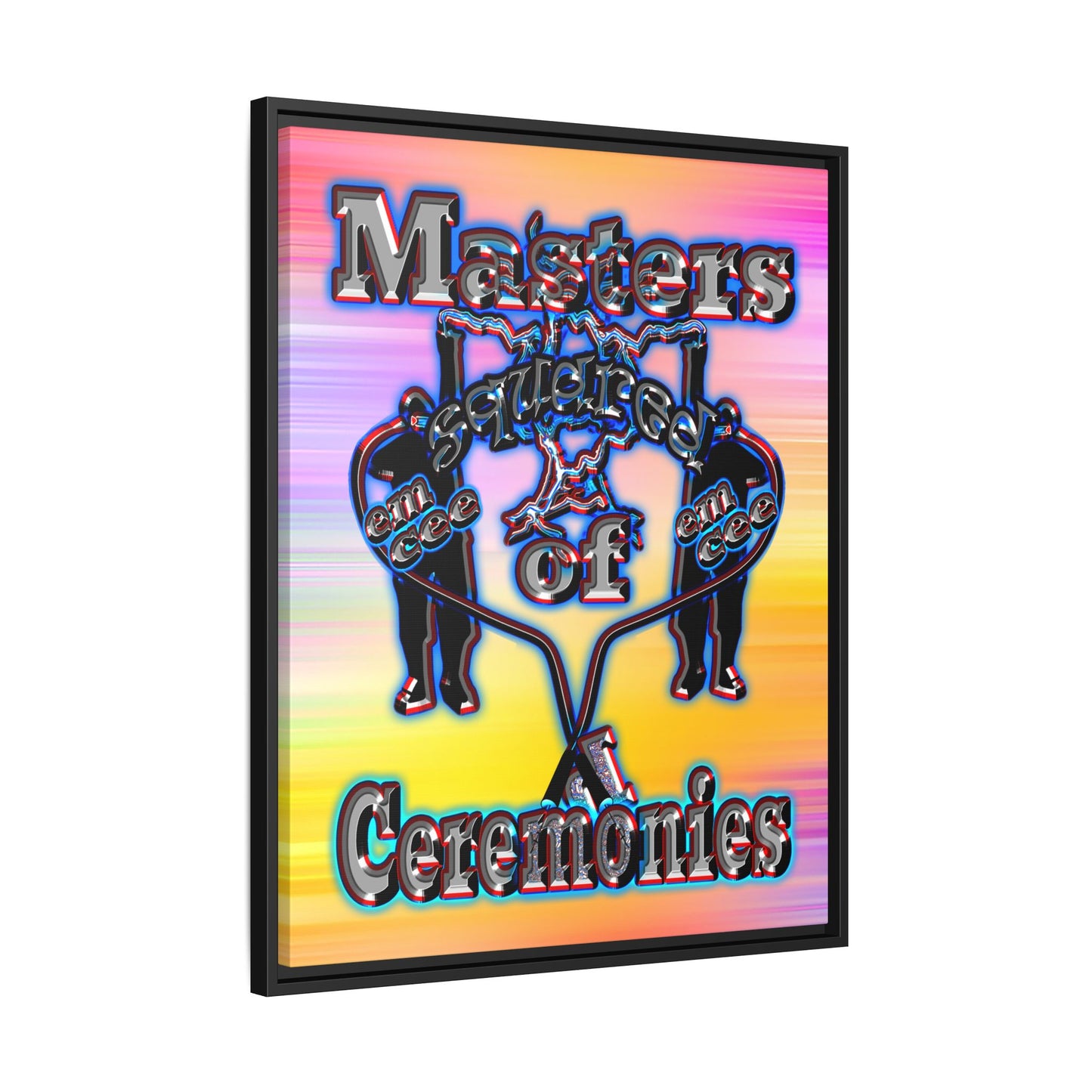 em cee squared - framed canvas art (color blur)