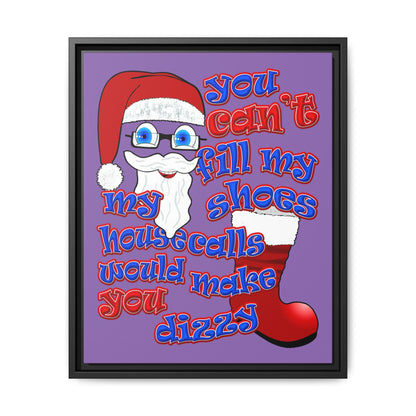 santa's shoes - framed canvas art (light purple)