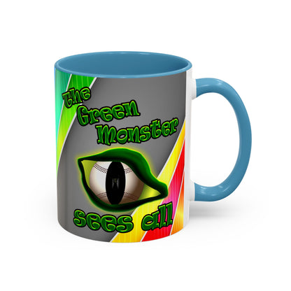 green monster - Accent Mug (rainbow split)