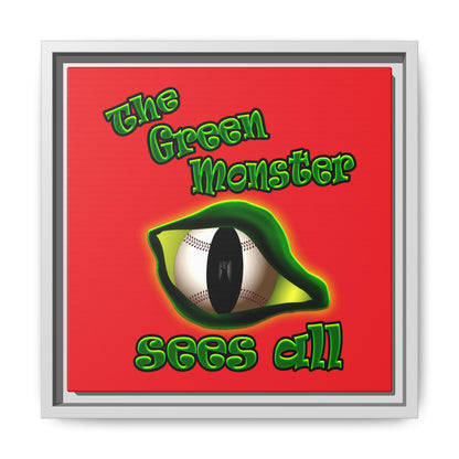 green monster - framed canvas art (red)
