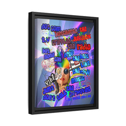 drop the beat - framed canvas art (grey-pink wave)