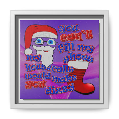 santa's shoes - framed canvas art (purple-pink wave)