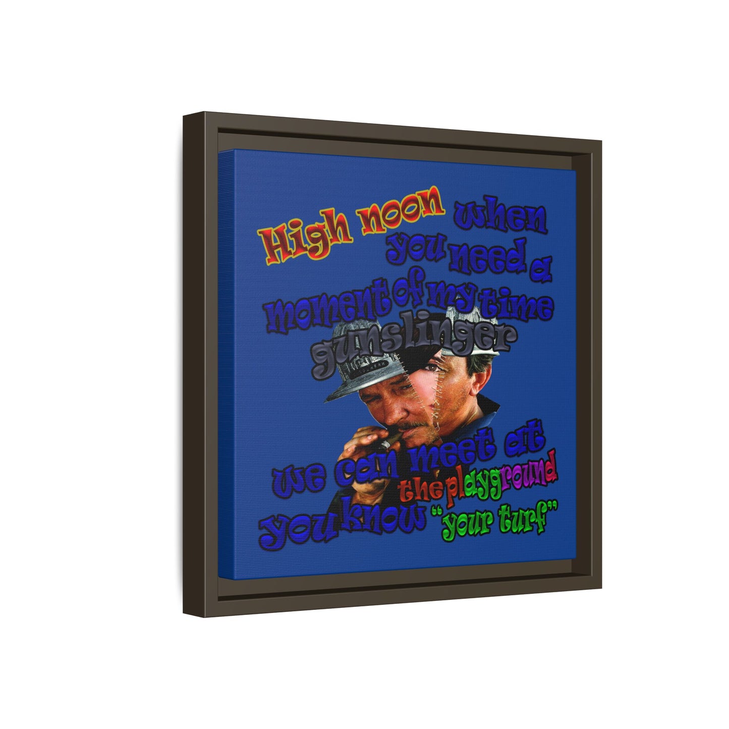 high noon - framed canvas art (dark blue)