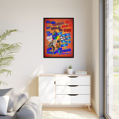 drop the beat - framed canvas art (burnt orange)