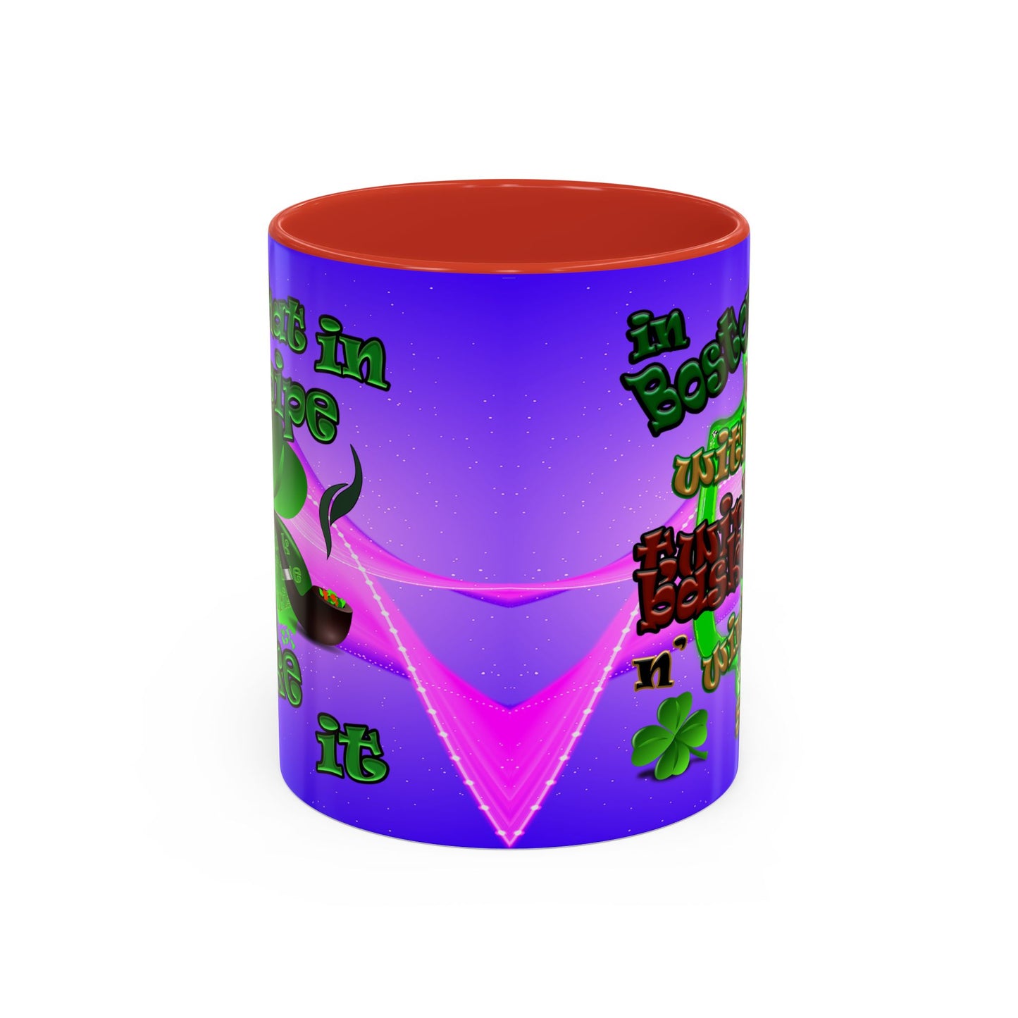 celtics logo - Accent Mug (purple-pink wave)