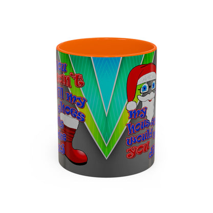santa's shoes - Accent Mug (rainbow split)