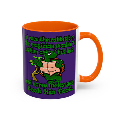 turtle race - Accent Mug (purple)