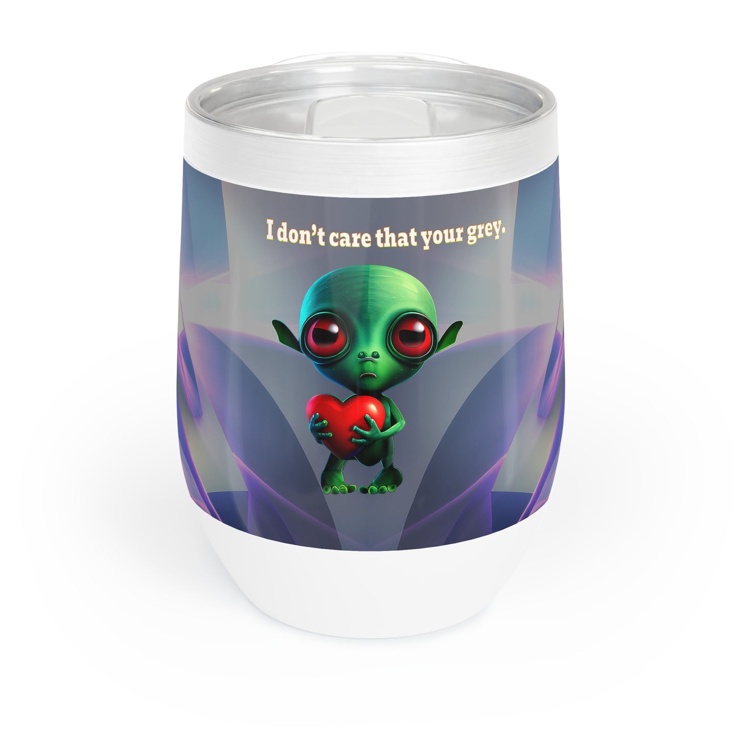 I don't care that your grey - Chill Wine Tumbler (grey-pink wave)