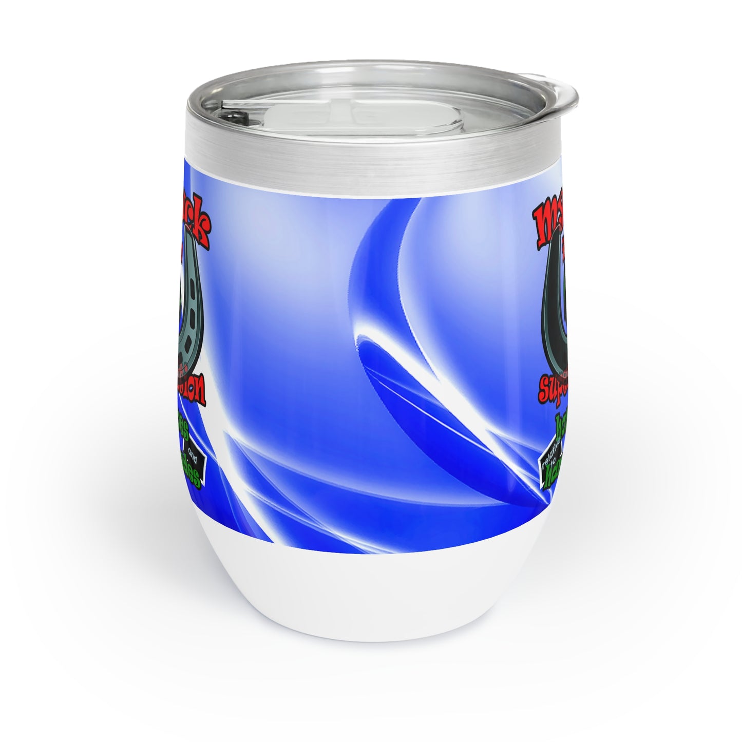 my luck - Chill Wine Tumbler (blue-white wave)