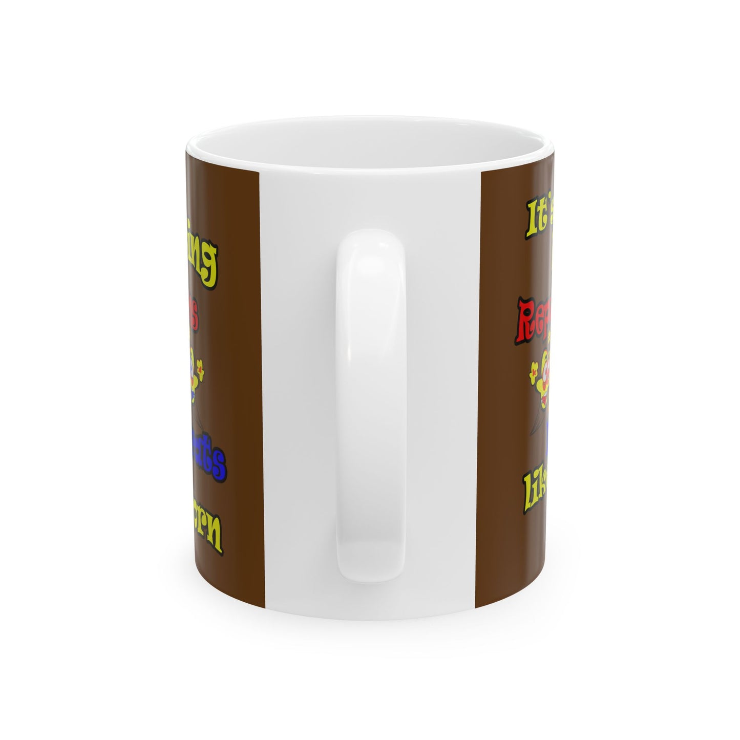 popping like popcorn - White Mug (brown)