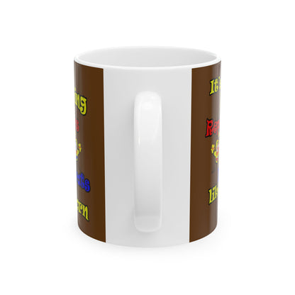 popping like popcorn - White Mug (brown)