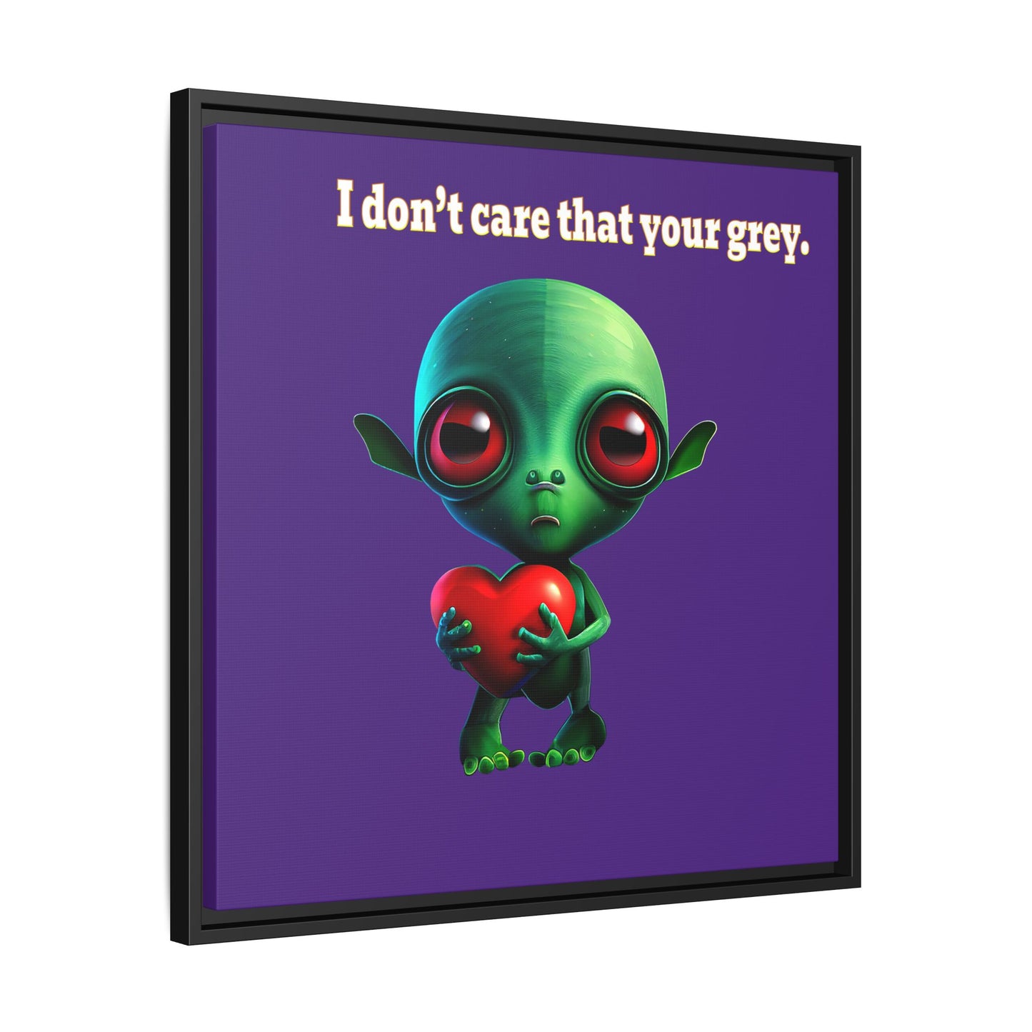 I don't care that your grey - framed canvas art (purple)