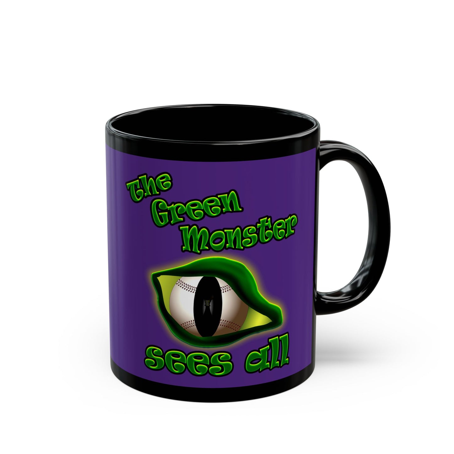 green monster - Black Mug (purple)