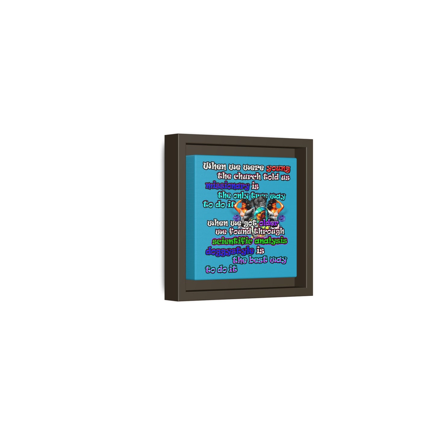 doggystyle - framed canvas art (turquoise)