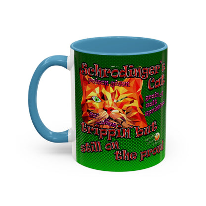 schrodinger's cat - Accent Mug (logo green)