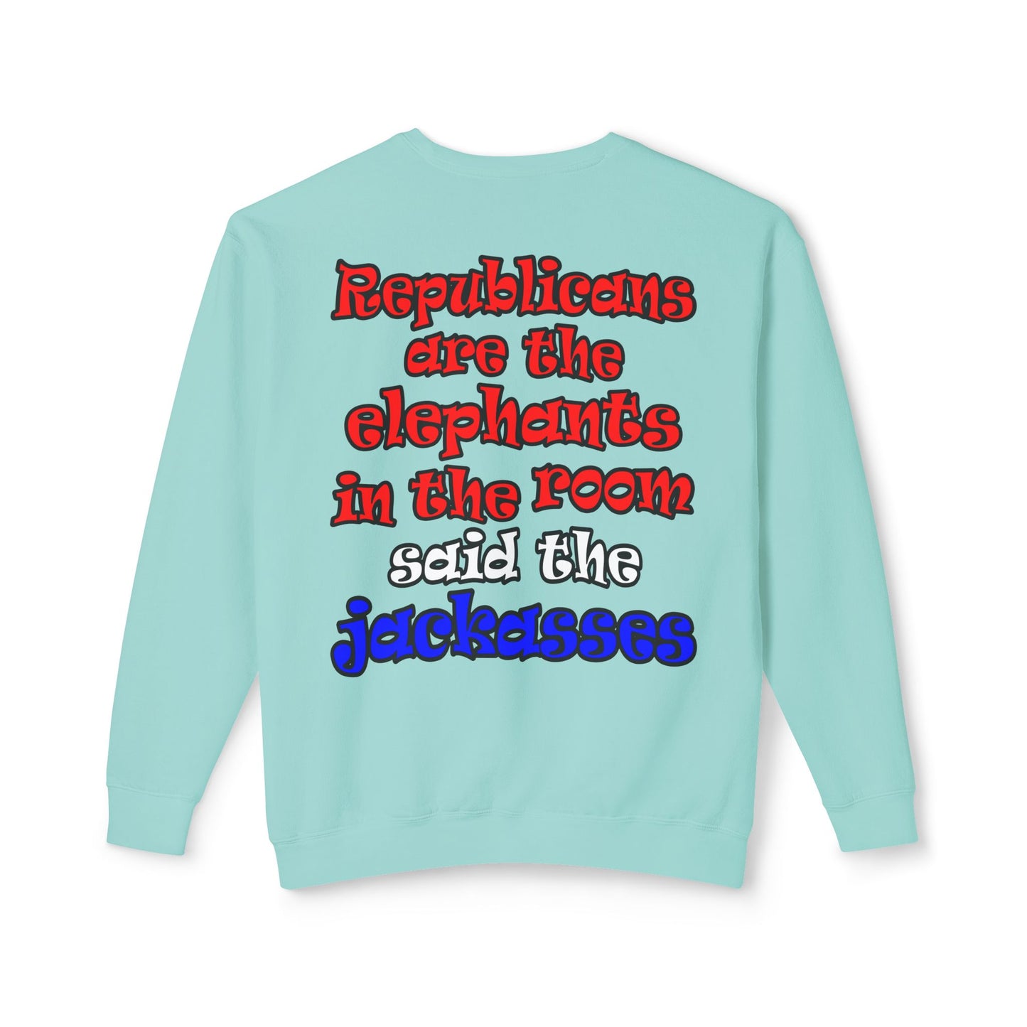 donkeys and elephants - Unisex Lightweight Crewneck Sweatshirt