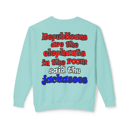 donkeys and elephants - Unisex Lightweight Crewneck Sweatshirt