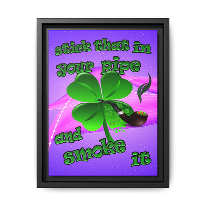stick that in your pipe and smoke it - framed canvas art (purple-pink wave)