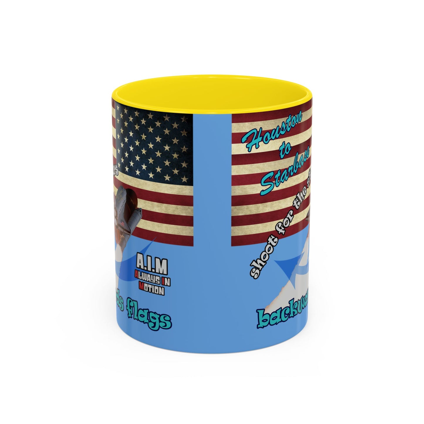 shoot for the stars - Accent Mug (light blue)
