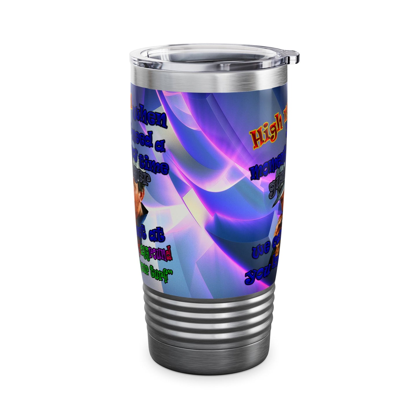 high noon - Ringneck Tumbler, 20oz (grey-pink wave)