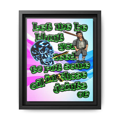 og - framed canvas art (light blue-pink wave)