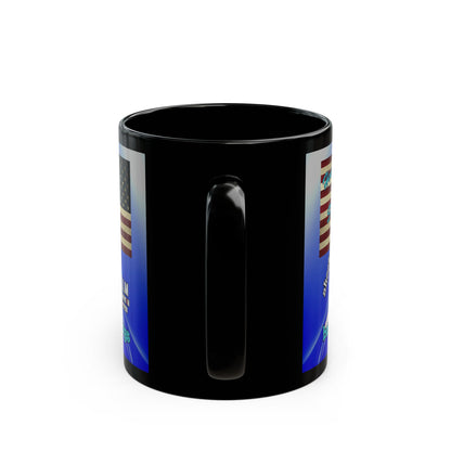 shoot for the stars - Black Mug (blue-white wave)