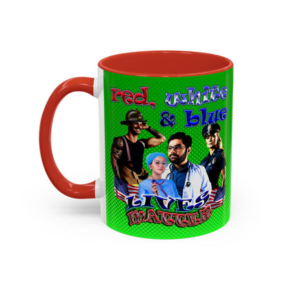 rw&b lives matter - Accent Mug (logo green)