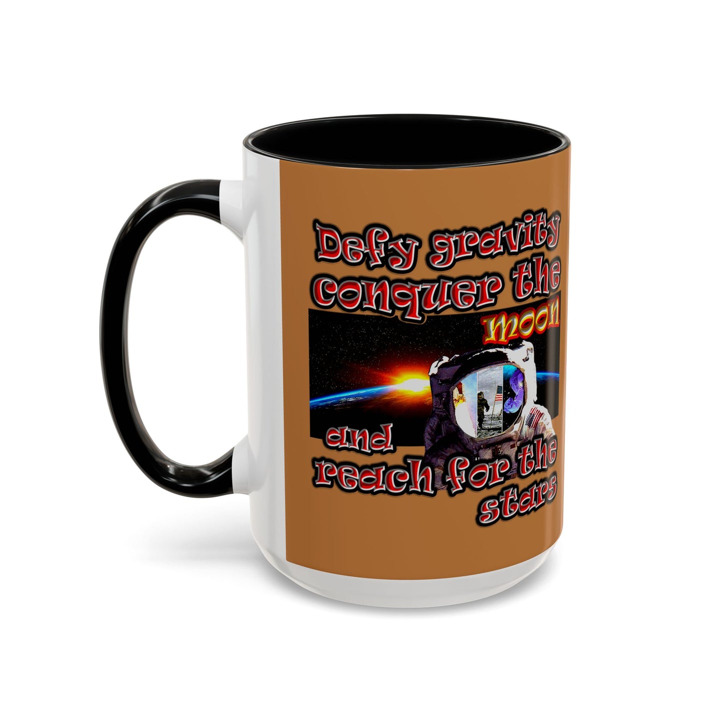 defy conquer reach - Accent Mug (light brown)