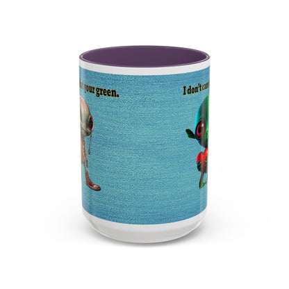 I don't care that your grey - Accent Mug (faded blue)