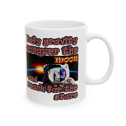 defy conquer reach - White Mug (white)