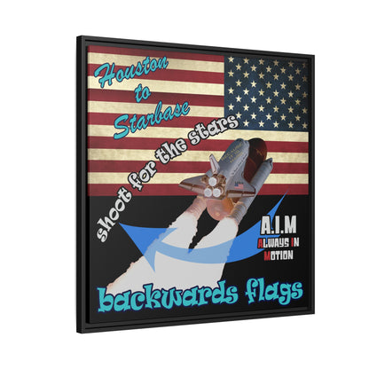shoot for the stars - framed canvas art (black)