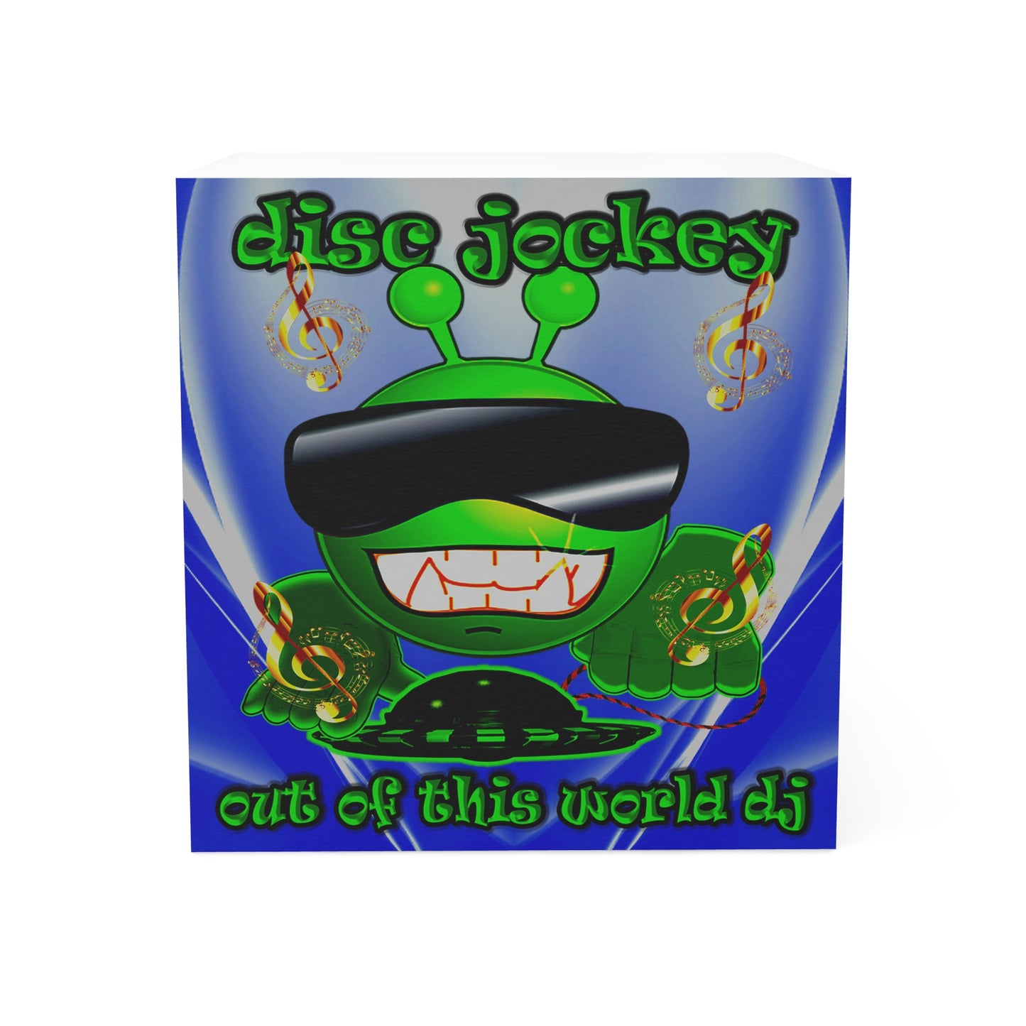 disc jockey - note cube (blue-white wave)
