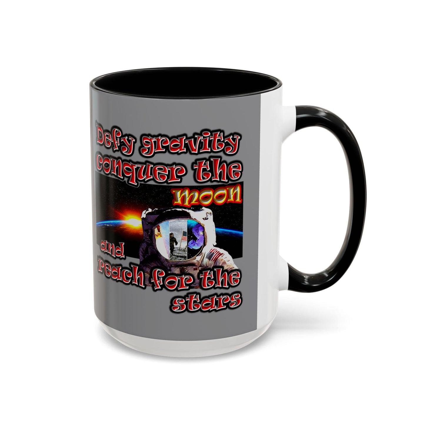 defy conquer reach - Accent Mug (grey)