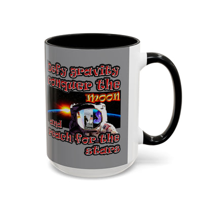 defy conquer reach - Accent Mug (grey)