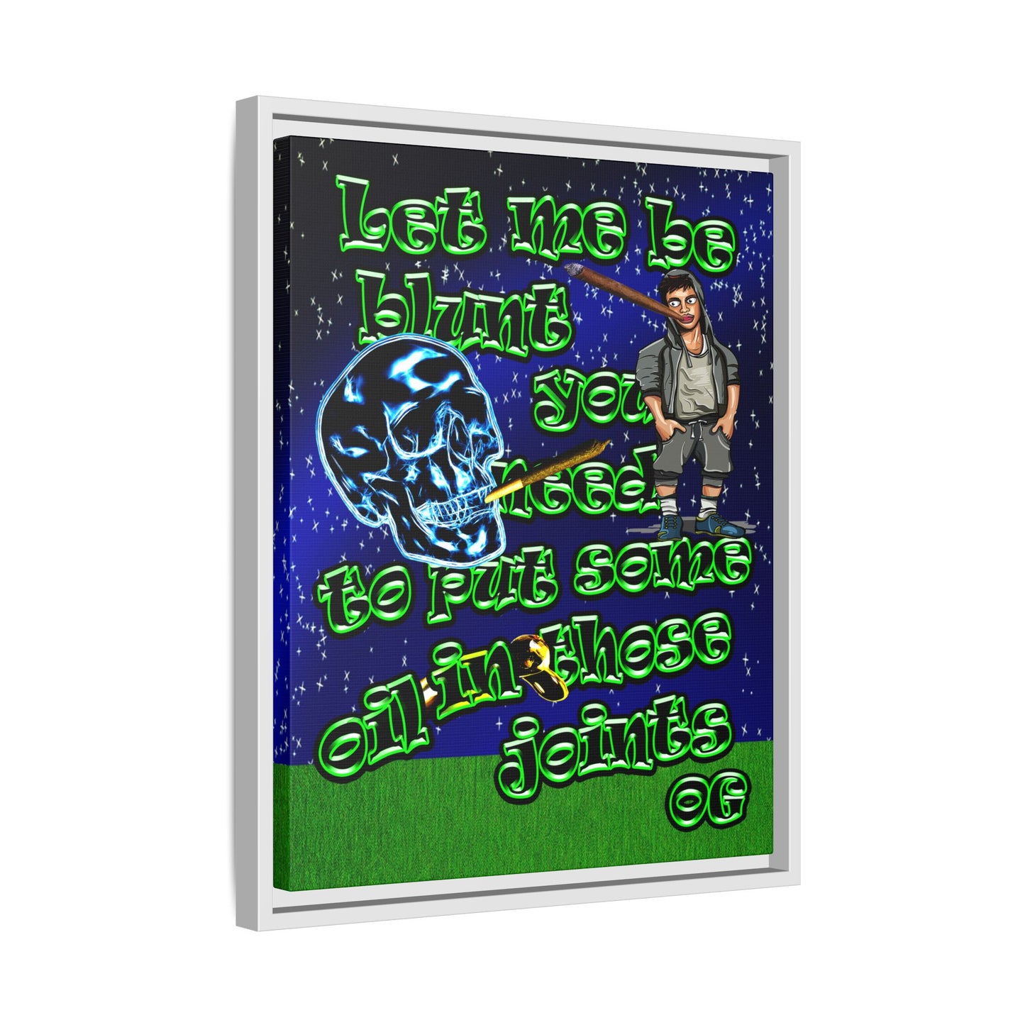 og - framed canvas art ('snoops' background)