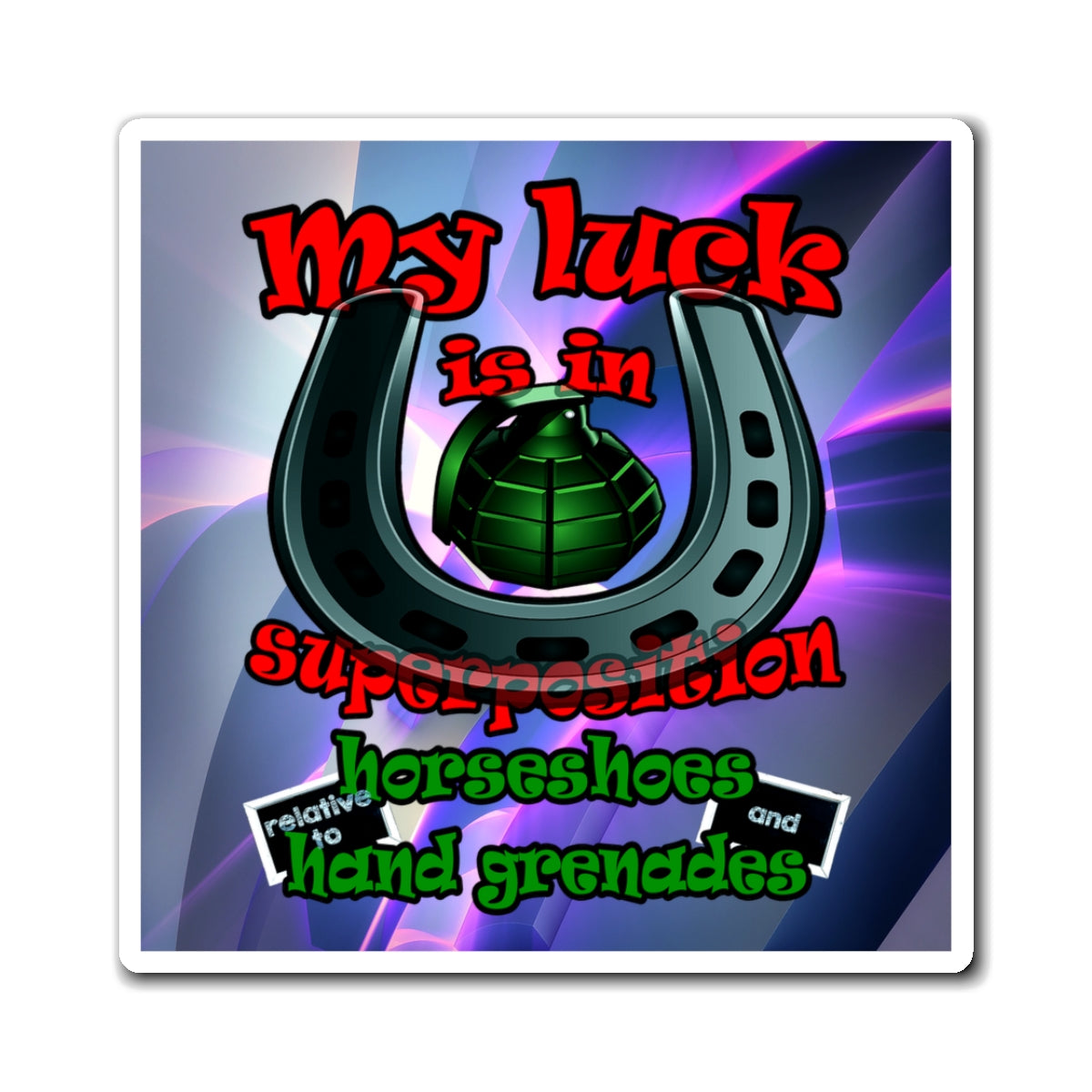 my luck - Magnets - (grey-pink wave)