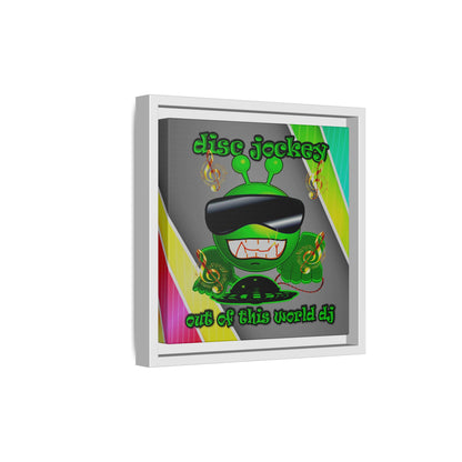 disc jockey - framed canvas art (rainbow split)