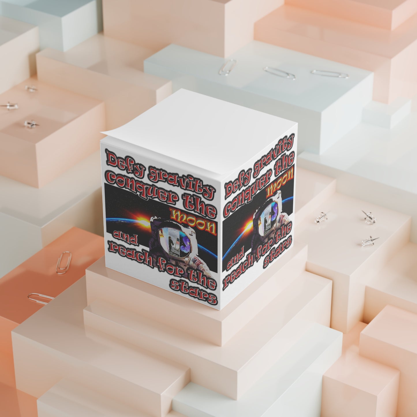 defy conquer reach - note cube (white)