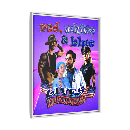 rw&b lives matter - framed canvas art (purple-pink wave)
