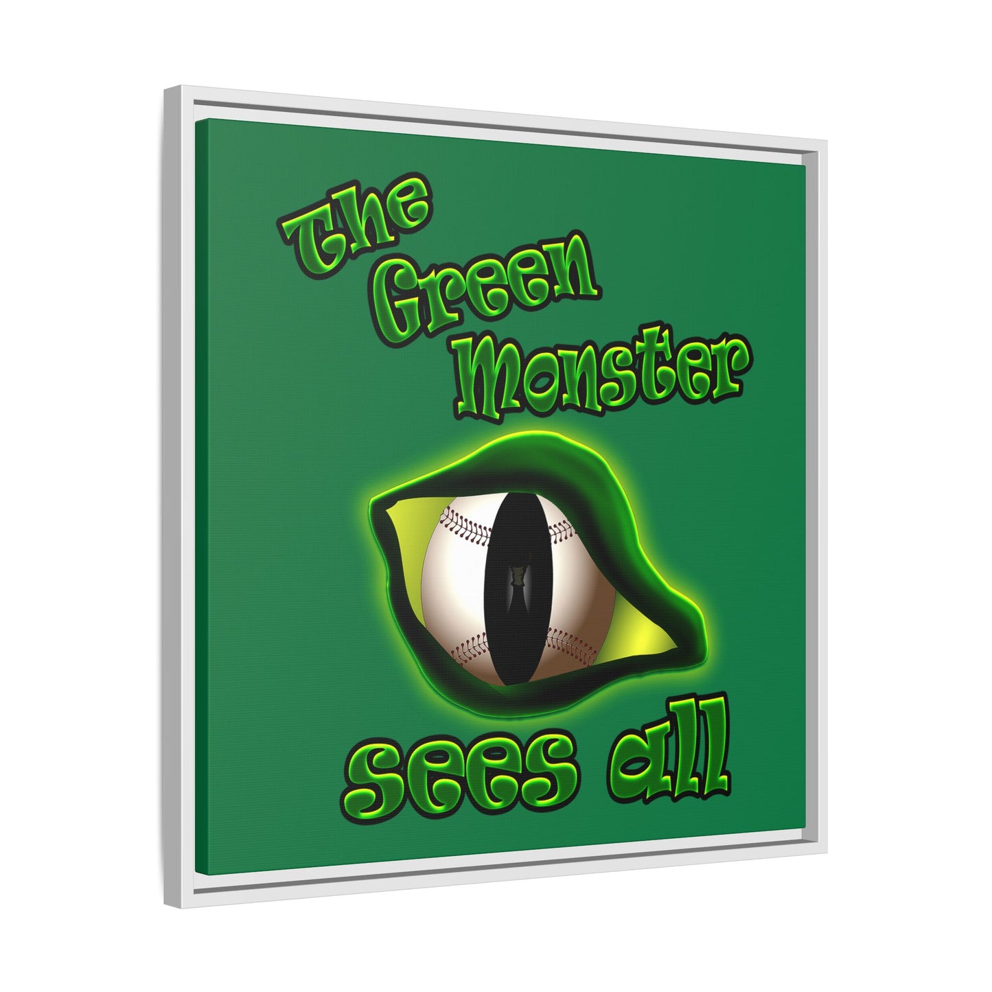 green monster - framed canvas art (dark green)