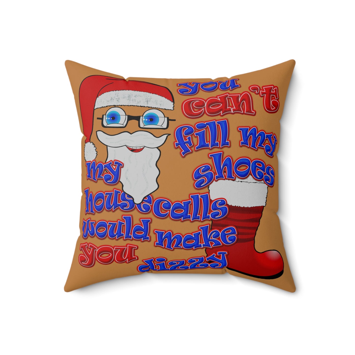 santa's shoes - Spun Polyester Square Pillow - (light brown)