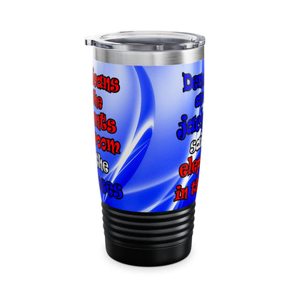 donkeys and elephants - Ringneck Tumbler, 20oz (blue-white wave)