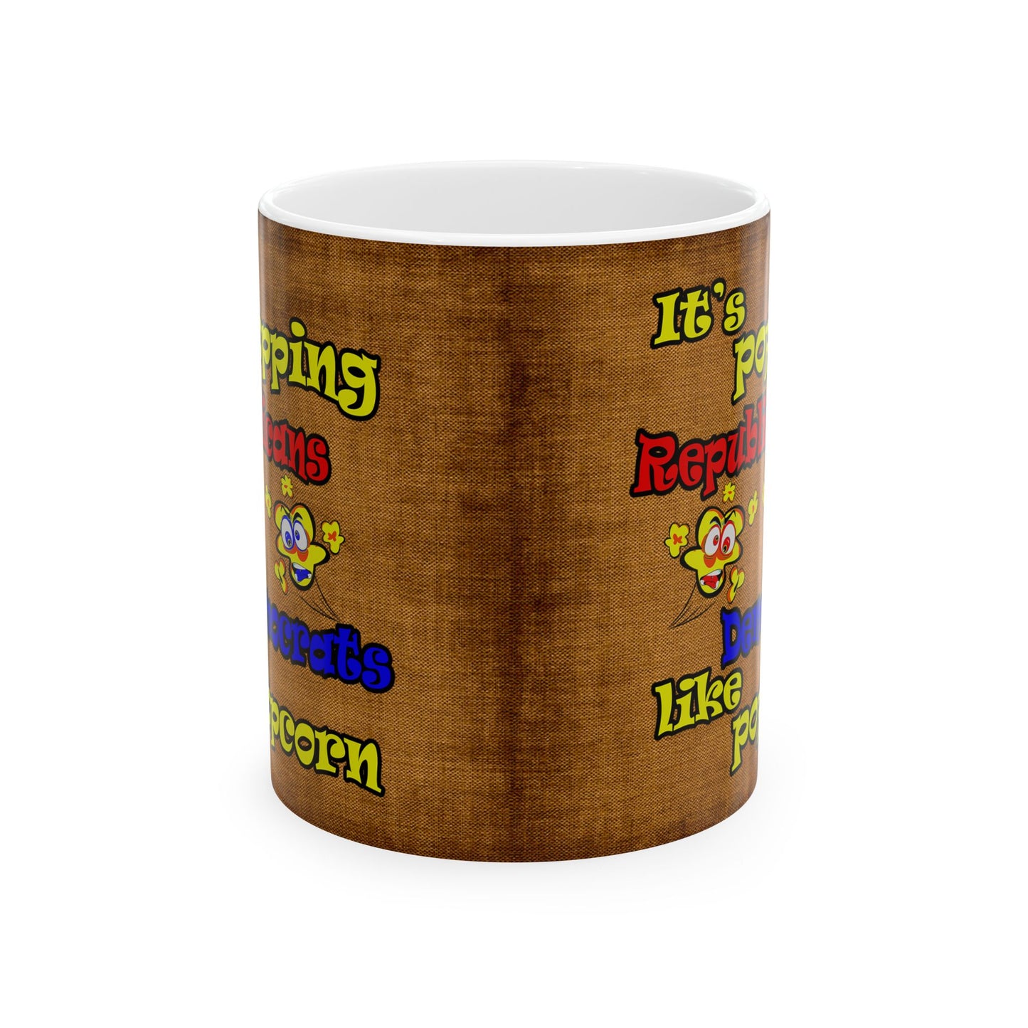 popping like popcorn - White Mug (brown papyrus)