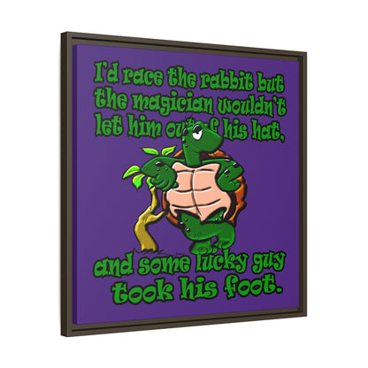 turtle race - framed canvas art (purple)