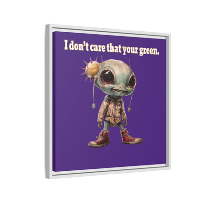 I don't care that your green - framed canvas art (purple)