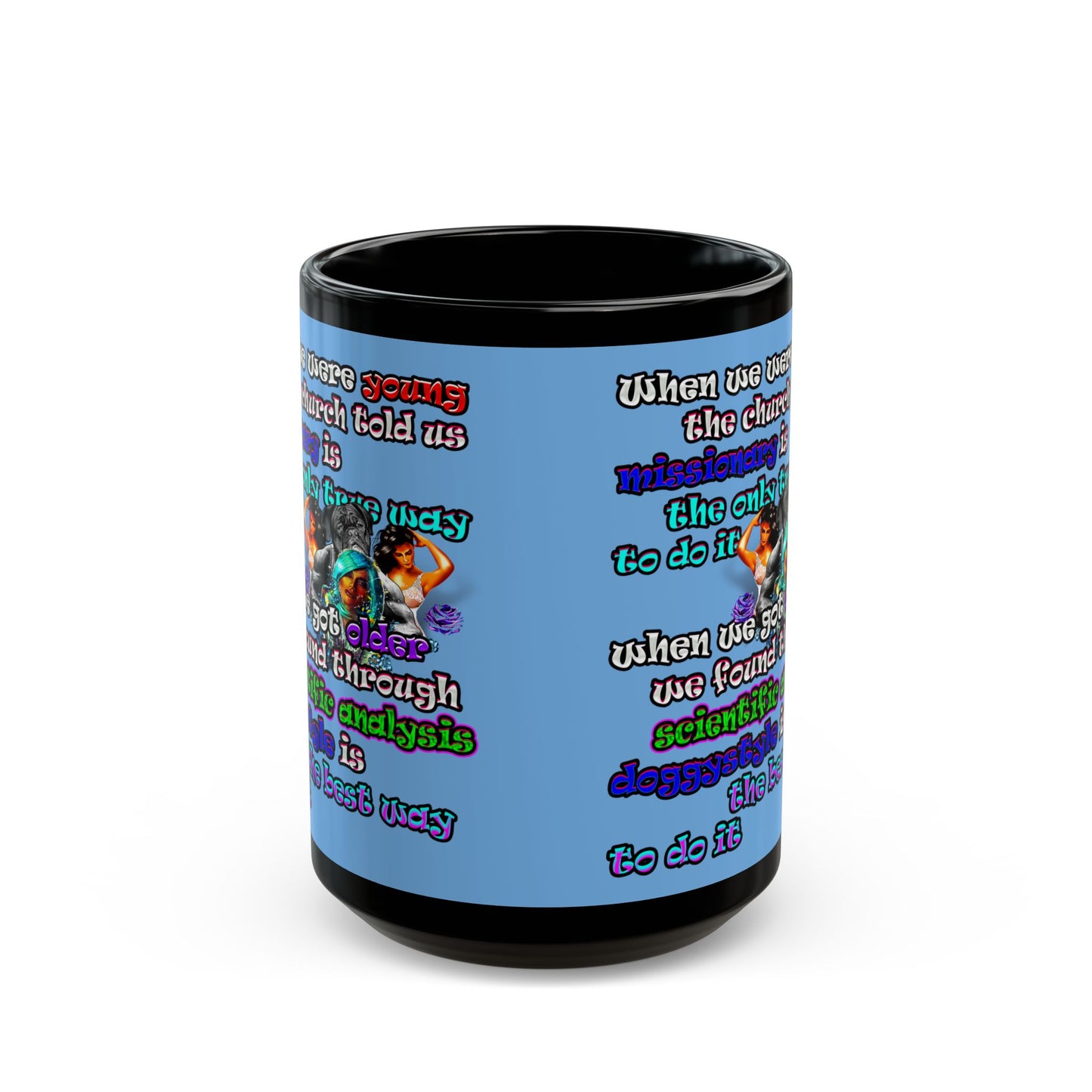 doggystyle - Black Mug (light blue)
