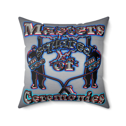 em cee squared - Faux Suede Square Pillow - (brushed nickel)